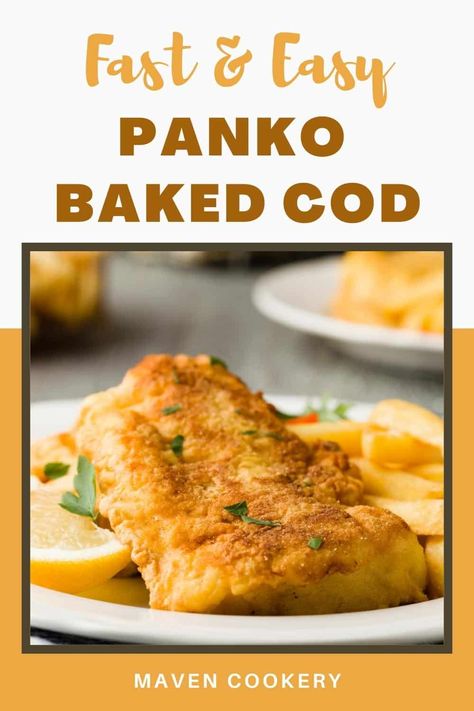 For a quick, easy and delicious dinner, you are going to love this panko crusted baked cod. Cod is a mild white fish, and a slightly sweet and flaky fish that is enjoyed by just about everyone. This easy cod recipe is also so easy to adjust for 2 people. This baked cod version is less messy than deep fried and the crunchy Panko topping still makes it wonderfully crispy. This baked cod with Panko recipe includes roasted fresh asparagus spears for a one pan meal. Cod Fish Recipes Baked With Old Bay, Baked Cod Recipes Oven Panko, Cod Pieces Recipe, Panko Fish Recipes, Pan Fried Cod Fish Recipes, Cod Fish Recipes Oven, Cod Recipes Oven, Fried Cod Fish Recipes, 1940 Hair