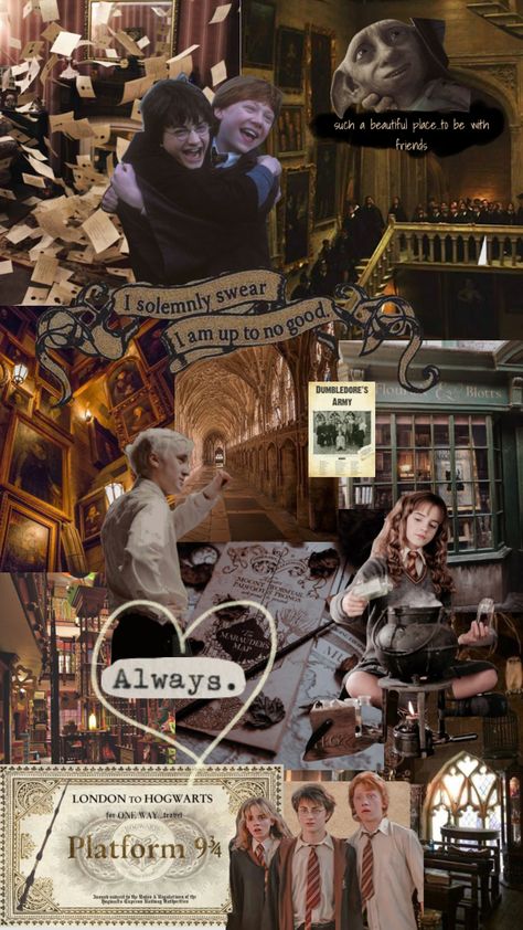 Harry Potter Collage Walls, Hogwarts Collage, Harry Potter Shuffle, Harry Potter Collage Wallpaper Laptop, Shuffles Harry Potter, Hermione Draco, Harry Potter Iphone Wallpaper, Harry Potter Script, Harry Potter Shuffle Wallpaper