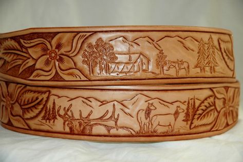 Custom hand tooled leather belts, cowboy classic Tooled Belts Mens, Custom Leather Belts Men, Tooled Leather Belts Mens, Belt Patterns, Belt Ideas, Western Leather Belt, Leather Working Projects, Custom Leather Work, Leather Tool Belt