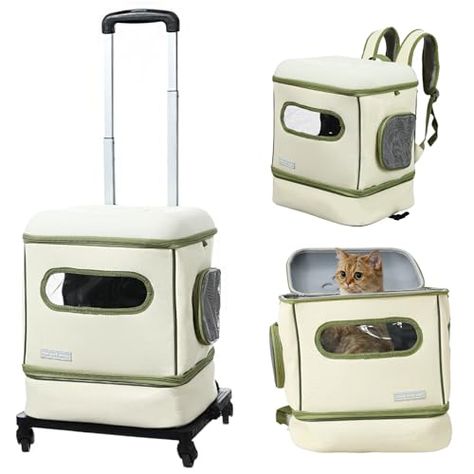 VIPPET Cat Dog Carrier with Wheels Airline Approved, Rolling Cat Dog Backpack Wheeled Pet Carrier Backpack for Small Dogs Cats,Puppy Detachable and Foldable Pet Travel Bag Pet Pattern, Cat Travel Carrier, Pet Carrier Backpack, Pet Travel Carrier, Pet Travel Bag, Diy Luggage, Pet Backpack Carrier, Pet Carrier Bag, Pet Backpack