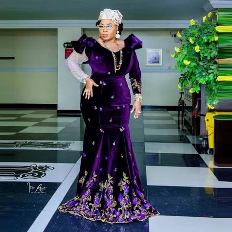 A Shape Gown Lace Aso Ebi, Party Gowns Evening, Aso Ebi Style, Aso Ebi Lace, Aso Ebi Lace Styles, Velvet Evening Gown, Elegant Plus Size, Cheap Evening Dresses, Wedding Dress Fabrics