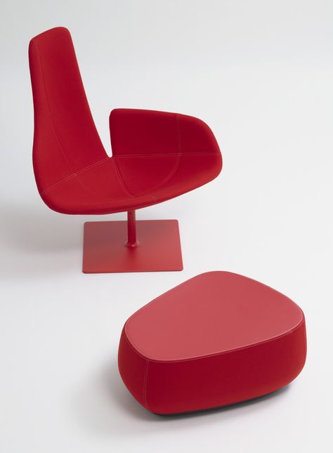 Patricia Urquiola. Fjord Armchair and Foot Stool. 2002 | MoMA Interiors Online, Patricia Urquiola, Stool Design, Foot Stool, Polyurethane Foam, Floor Chair, Chair Design, X 23, Cool Designs