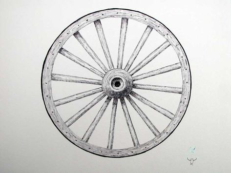 Creative Color Wheel Wagon Wheel Drawing, Wagon Wheel Tattoo, Wheel Tattoo Design, Wheel Sketch, Ancient Wheel, Wheel Drawing, Chariot Tarot, Wheel Tattoo, One Word Tattoos