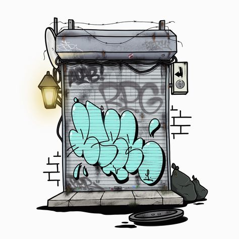 Urban Street Art Graffiti Artworks, Graffiti Pieces, Streetwear Asian, Digital Graffiti, Pine Apple, Graffiti Pictures, Graffiti Piece, Art Toys Design, Graffiti Illustration