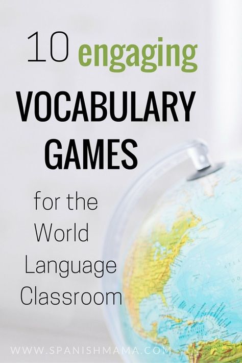 10 Spanish Vocabulary Games for the Language Classroom Spanish Vocabulary Games, Duolingo Spanish, World Language Classroom, World Language, Spanish Games, Language Classroom, Middle School Spanish, Learn Vocabulary, Target Language