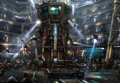 Insanely Cool GUARDIANS OF THE GALAXY Knowhere and Kyln Concept Art by Pete Thompson « Film Sketchr Knowhere Guardians Of The Galaxy, Jail Concept Art, Cyberpunk Prison, Scifi Prison, Prison Concept Art, Sci Fi Prison, Concept Art Movie, Galaxy Concept Art, Space Prison