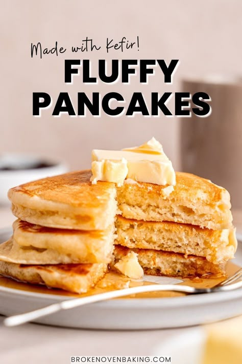 Fluffy Kefir Pancakes Pancakes Without Eggs, Cherry Loaf Cake, Kefir Pancakes, Eggless Pancakes, Protein Fruit Smoothie, Kidney Stone Diet, Fluffiest Pancakes, Honey Pancakes, Flavored Pancakes