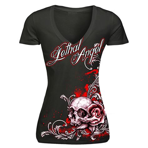 ,, Lethal Angel, Rose Skull, Harajuku Women, Skull Clothing, Skull Tee, Floral Skull, Skull Fashion, A Skull, Skull Tshirt