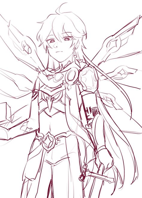 Aether Angel Fanart, Aether In A Suit, Aether With Wings, Aether X Childe, Childe X Aether, Aether Fanart, Aether Harem, Fancy Art, Emo Kid