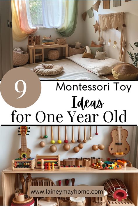 Montessori-inspired Toys for One Year Old 🔆 #MontessoriBed #ChildFurniture #ToddlerRoomDecor #NaturalMaterials #WoodenToys #KidsRoomInspiration #MontessoriHome #EcoFriendlyKids #ToddlerSleep #ParentingIdeas 1 Year Montessori Toys, Montessori For One Year Old, Montessori Toys For One Year Old, Montessori 13 Month Old, Montessori Gifts For One Year Old, Montessori Playroom 12 Months, Montessori Toys For 1 Year, Montessori Play Space, Playroom For 1 Year