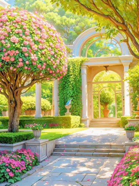 Royal Garden Background, Studio Photography Backdrop, Paradise Pictures, Galleries Architecture, Anime House, Garden Background, Episode Interactive Backgrounds, Wedding Background Decoration, Iphone Wallpaper Stills