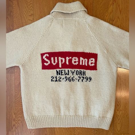 Supreme Box Logo Cowichan Sweater, Large #Supreme Purchased Directly From Stockx And Proof Of Purchase. New With Original Packaging. Sold Out Online And Very Rare. Product Details: Season Fw22 Color Natural Release Date 11/17/2022 #Supreme #Supremesweater #Supremenewyork #Luxury #Supremerare #Streetwear #Cardigans Supreme Cardigan, Stussy Sweater, Streetwear Cardigan, Supreme Collection, Vintage Supreme, Supreme Sweater, Cowichan Sweater, Supreme Box Logo, Box Logo