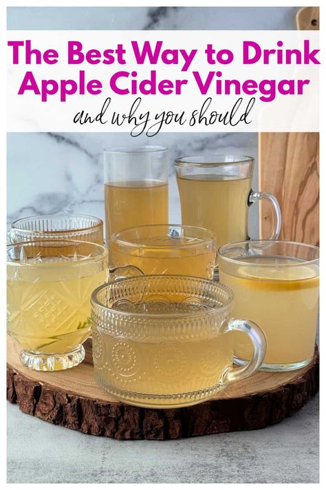 Unlock the secrets of apple cider vinegar's health-boosting potential. Find the best way to drink apple cider vinegar with our delicious drink recipes! From refreshing tonics to flavorful teas, find your favorite way to sip and savor the benefits of ACV, and why you would want to. #bestwaytodrinkapplecidervinegar #applecidervinegarhealthbenefits #howtodrinkapplecidervinegar #howtodrinkACV Health Benefits Of Apple Cider Vinegar, Acv Drink Recipe, Apple Cider Vinegar Drink Benefits, Acv Tea, Apple Cider Viniger, Apple Cider Vinegar Tea, Benefits Of Acv, Apple Cider Vinegar Drink Recipes, Drink Apple Cider Vinegar