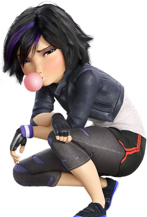 Protagonist: modern hairstyle to counterbalance the slight 40's feel. color streaks will be faint red, white, and blue (ha). not this color though. Go Go Tomago, Big Hero 6 Characters, Hero 6 Movie, Gogo Tomago, Thalia Grace, Character Design Cartoon, Bd Comics, Disney Cosplay, Go To Movies