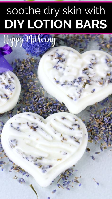 Lavender Lotion Bars Diy, Lavender Lotion Diy, Lavender Lotion Bars, Lavender Recipes Beauty, Non Greasy Lotion Bars, Diy Lotion Bars, Lavender Recipe, Lotion Bar Recipe, Lotion Bars Diy