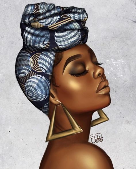 The Wrap Closet on Instagram: “That’s right Sis. Hold ya head up high!!! * * tag source * * * * * * #headwraps #headwrap #headwrapqueen #headwrapstyles #headwraplife…” Black, Black Women, Art, Hair, A Woman, Gold, Blue