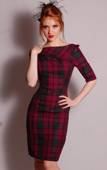 Red tartan dress