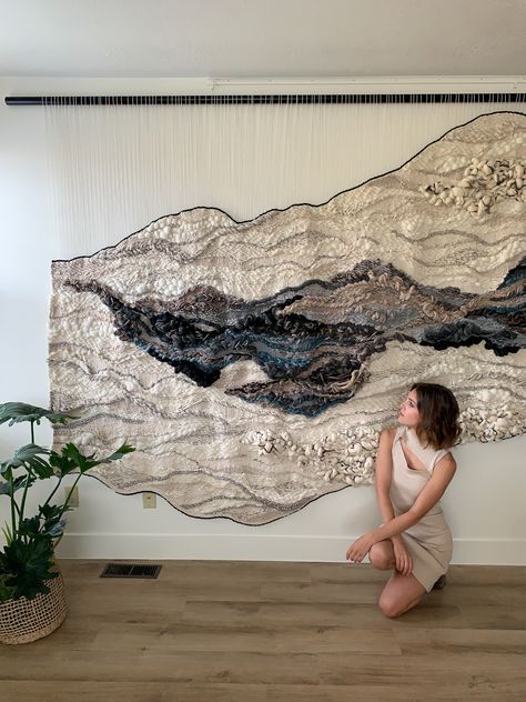 extra large woven wall art fiber art textile artist hanging tapestry hamptons Fiber Sculpture, Textile Wall Art, Woven Wall Art, Woven Tapestry, Textile Fiber Art, Tapestry Art, Weaving Textiles, Weaving Projects, Wall Sculpture Art