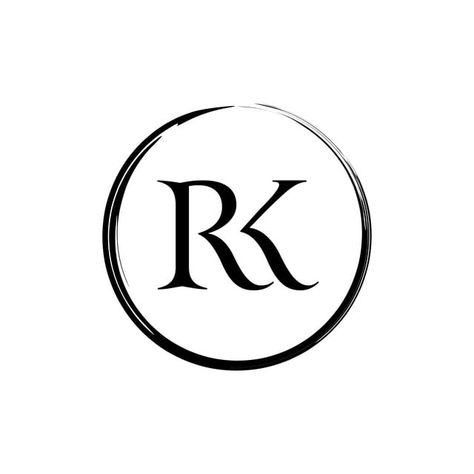 Rk Logo Design Letter Love, Rk Monogram Logo, Rk Logo Design Letter, Rk Logo Design, Paint Typography, Rk Logo, Circle Vector Design, Paint Brush Logo, Brush Circle