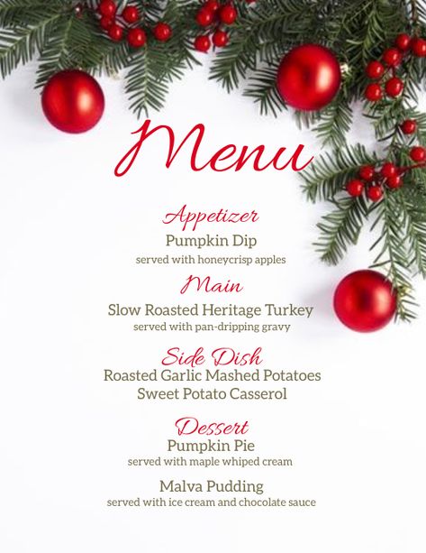 Christmas Menus Dinner Parties, Christmas Dinner Menu Card, Dinner Menu Template Free Printable, New Year Menu Design, French Christmas Food, Cake Business Plan, Christmas Menu Ideas, Christmas Menu Card, Christmas Lunch Menu