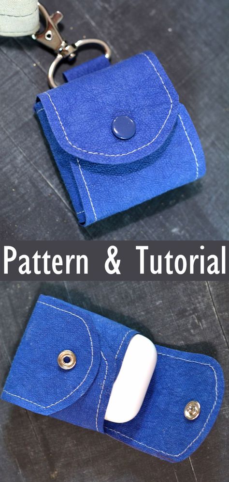 DIY AirPods Case Pattern & Tutorial Airpod Case Diy Sewing, Airpod Pouch Sewing Pattern, Earbud Pouch Pattern, Sew Airpod Case Pattern, Sew Airpod Case, Diy Earbud Case, Airpod Case Pattern, Diy Airpods Case, Diy Purse Patterns Free