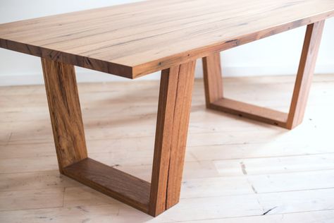 Retrograde Furniture | Custom timber furniture — Bessie Recycled Timber Angled Leg Dining Table Essen, Dinning Table Diy, Coastal Furniture Ideas, Dining Room Table Legs, Dinner Tables Furniture, Modern Glass Dining Table, Diy Dining Room Table, Wood Dining Room Table, Wood Table Legs