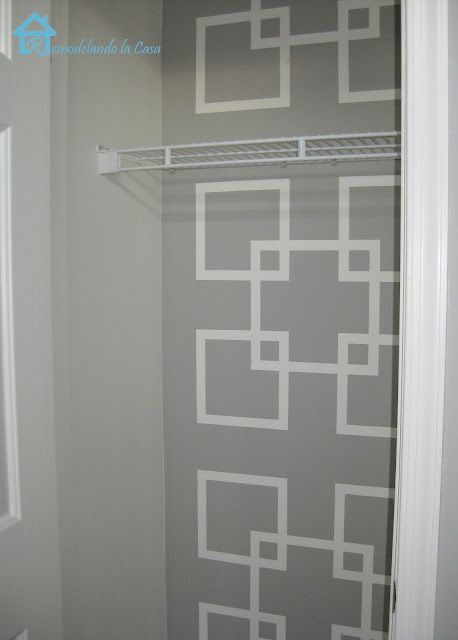 Taped Wall Designs Painters, Laundry Room Accent Wall Paint, Accent Wall Laundry Room, Paint Laundry Room, Laundry Room Accent Wall, Painters Tape Wall, Entry Closet Ideas, Tile Laundry Room, Painters Tape Design