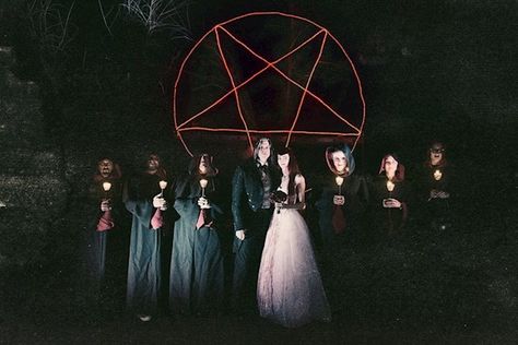 Satanic wedding ceremony | Misfit Wedding Satanic Wedding Ceremony, Occult Wedding, Satanic Wedding, Horror Wedding, The Satanic Bible, Dark Spirit, Dark Romantic, Goth Wedding, Dark Wedding