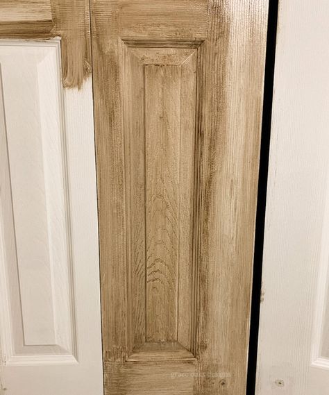 Gel Stain Faux Wood, Faux Wood Paint, Faux Wood Finish, Stained Doors, Hemma Diy, Gel Stain, Diy Makeover, Furniture Renovation, Door Makeover