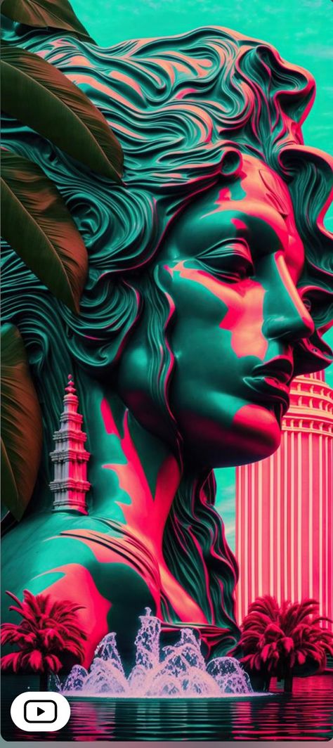 Trending wallpaper follow me Greek Face Sculpture, Desings Aesthetic, Greek Face, Peace Decor, Vaporwave Design, Neon Cyberpunk, Trending Wallpaper, Face Sculpture, Wall Street Art