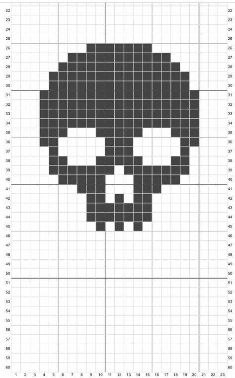 Tbh Creature Pixel Art, Skull Tapestry Crochet, Pixel Art Pattern Skull, Skull Knitting Chart, Knit Skull Pattern, Plague Doctor Pixel Art Grid, Pixel Skull Art, Skull Grid Pattern, Satanic Cross Stitch