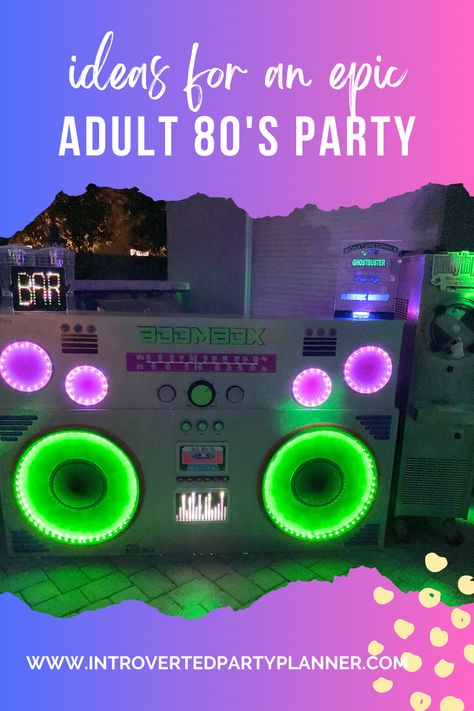 The 1980's were such a great decade why not celebrate them? Check out our ideas for an 80's Birthday Party. 80s Theme Anniversary Party, 80s Outdoor Party, 80s Movie Party Theme, 1983 Party Ideas, 1980 Party Ideas Decoration, 80s Party Game Ideas, 80s Theme Party Ideas For Adults, 80s Party For Men, 1984 Birthday Party