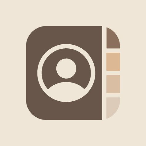 App Custom Icons, Icon Design Vintage, Icon App Design Iphone, App Icon Vintage, Brown Icon App, Icon App Aesthetic, App Icon Theme, Contacts App Icon, App Icon Brown