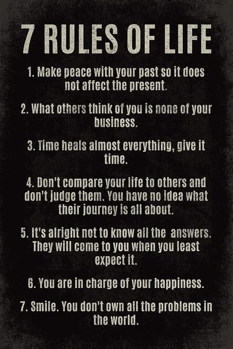 Amazon.com: 7 Rules Of Life, motivational poster print : Office Products Rules Of Life, 7 Rules Of Life, Historical Quotes, Life Poster, Dont Compare, Life Rules, Make Peace, Comparing Yourself To Others, You Have No Idea