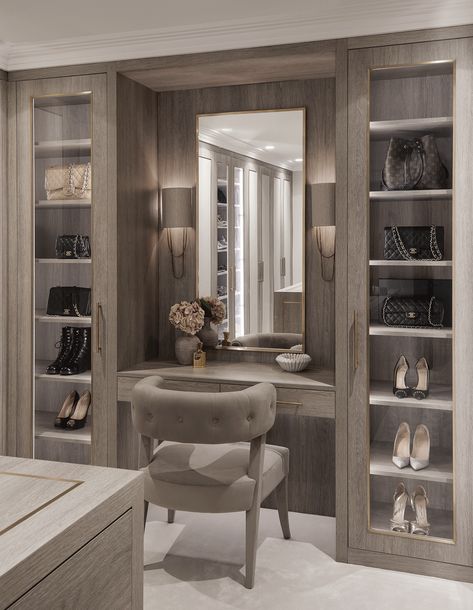 Dressing Wardrobe With Mirror, Dressing Table Wardrobe, Dressing Table Ideas, Small Dressing Rooms, Room Dresser, Luxury Closets, Closets Design, تصميم الطاولة, Dressing Table Decor