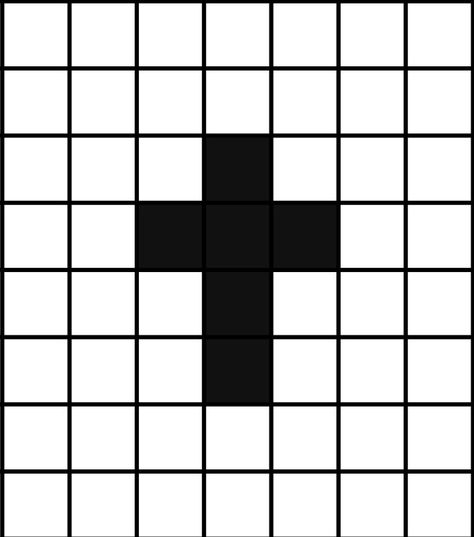 The smallest pixel art template of the religious cross from the Christian community, whom Jesus died upon. Minecraft Pixel Art Templates Easy, Pixel Art Without Black, Mini Perler Bead Patterns Easy, Christian Pixel Art, Christianity Symbols, Small Pixel Art Pattern, Small Pixel Art Ideas, Pixel Art Mini, Small Pixel Art