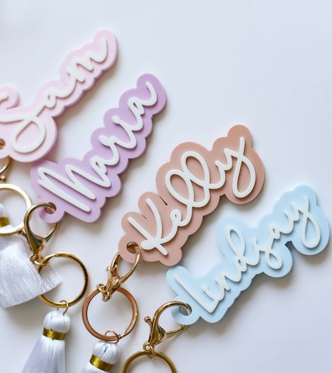 Excited to share the latest addition to my #etsy shop: Backpack tag, Personalized keychain for woman, bridesmaid keychain, custom name tag, backpack name tag, keychain Personalized, lunchbox tag https://etsy.me/447au5v #backtoschool #personalized #acrylicnametag #backp Acrylic Bag Tag, 3d Printed Keychains, Glowforge Keychains, Bridesmaid Keychain, Backpack Name Tags, Acrylic Name Keychain, Gift Name Tags, Name Tag Keychain, Keychain Hardware