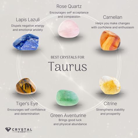 🌟 Calling all Taurus signs! 🐂💎 Unveil the perfect gemstones that align with your unique energy. Discover the top crystals that resonate with your zodiac sign, enhancing your strength, stability, and sensuality. From luxurious Emeralds to grounding Red Jasper, these gemstones are your celestial companions. Embrace your Taurus nature and amplify your cosmic connection. ✨ #TaurusZodiac #CrystalHealing #Astrology #ZodiacCrystals Essen, Taurus Stones And Crystals, Taurus Stones Crystals, Crystals For Taurus Zodiac, Taurus Gemstones, Taurus Colors, Taurus Stones, Crystals For Taurus, Taurus Crystals