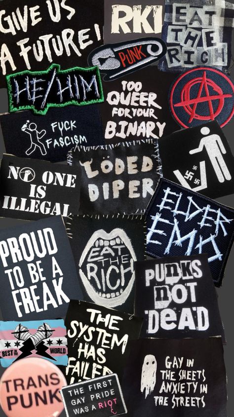 #music #punk Crust Punk Aesthetic, Punk Patches Diy, Punk Symbols, Crust Pants, Punk Fashion Diy, Punk Wallpaper, Grunge Jacket, Easy Diy Clothes, Punk Culture