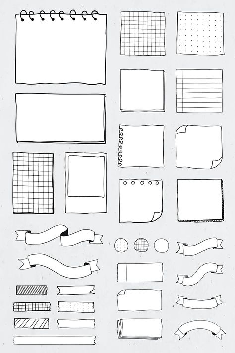 Blank reminder paper notes vector set | premium image by rawpixel.com / sasi Digital Notes Ideas, Blank Reminder Paper Notes, Sticker Goodnote, Bujo Notes, Goodnotes Notes Ideas, Drawing Notes, Penanda Buku, Kraf Kertas, Paper Notes