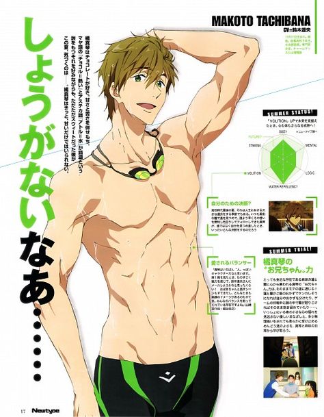 Nobuaki Maruki, Kyoto Animation, Free!, Makoto Tachibana, Magazine Page Yamazaki Sousuke, Makoto Tachibana, Free Eternal Summer, Splash Free, Free Iwatobi Swim Club, Kyoto Animation, Free Iwatobi, Eternal Summer, Iwatobi Swim Club