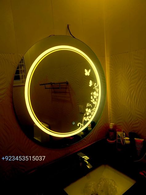 Touch Mirror, Arbaz Khan, Sahil Khan, Frosted Mirror, Etching Designs, Steel Railing Design, Window Glass Design, Glass Etching Designs, Bathroom Mirror Design