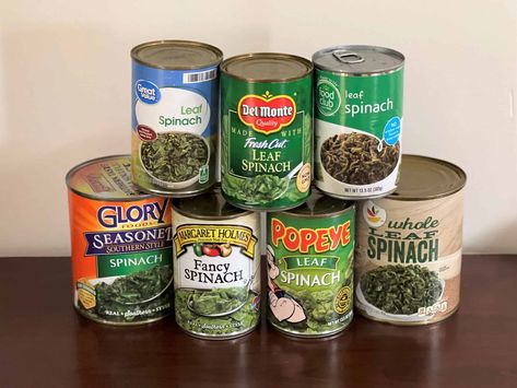 To find the best canned spinach, we’ve evaluated and ranked all of the top varieties, including big brands like Popeye, Del Monte, Glory Foods, and Great Value! Canned Spinach Recipes, Canned Spinach, Food Poisoning Symptoms, Knorr Spinach Dip, Salad Appetizer Cups, Spinach Juice, Bacon Tomato, Food Content, Creamed Spinach