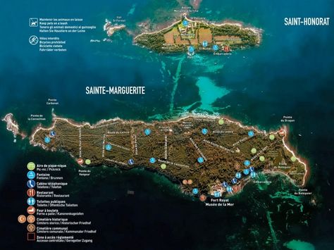 Lerins Islands tourist map Tourist Map, Cote D’azur, French Riviera, Saint Tropez, Holiday Specials, Cannes, All Over The World, Map, France