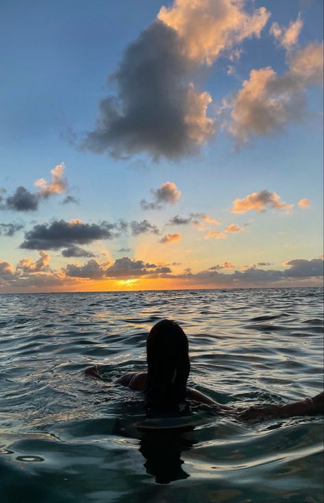 The Ocean, A Woman, Swimming, Sun