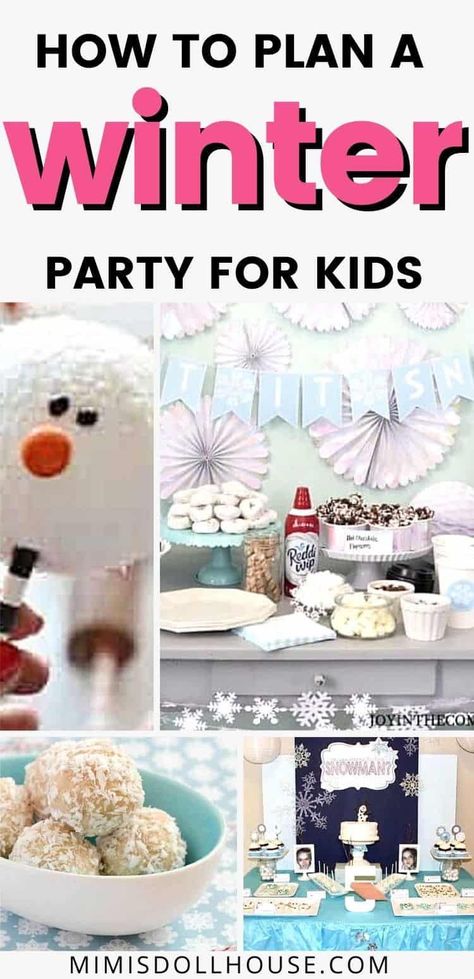 Theme Ideas for a Winter Birthday Party Looking for a great party theme for your little one in the winter time? Winter birthdays aren't always the easiest to plan with outdoor options closed and weather being a challenge. Here are some killer winter party ideas that will make party planning a breeze! Winter Wonderland 3rd Birthday Party, Winter Wonderland Birthday Food Ideas, Snow Queen Birthday Party, Snow Day Theme Party, At Home Winter Birthday Party Ideas, Snow Day Party Ideas, Winter Wonderland Tea Party Ideas, 3rd Grade Winter Party Ideas, School Winter Party Ideas