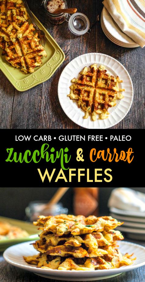 Vegetable Waffle Recipe, Vegetable Waffles, Zucchini Waffles Low Carb, Savory Zucchini Waffles, Veggie Waffles, Carrot Waffles, Paleo Waffles Almond Flour, Low Carb Pumpkin Waffles, Savory Gluten Free