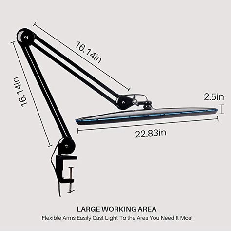 AmazonSmile: Bemelux Task Lamp with Clamp, Bright 117PCS LEDs, Metal Swing Arm 24W 2200 Lumen Dimmable Led Desk Lamp for Architect Home Office Study Reading Dorm Workbench Craft, 23 Inch Lamp Head Work Lamp: Home Improvement Architect Home Office, Task Lamp Desk, Desk Lights, Metal Swings, Home Office Study, Task Lamp, Drafting Table, Lamp Head, Work Lamp