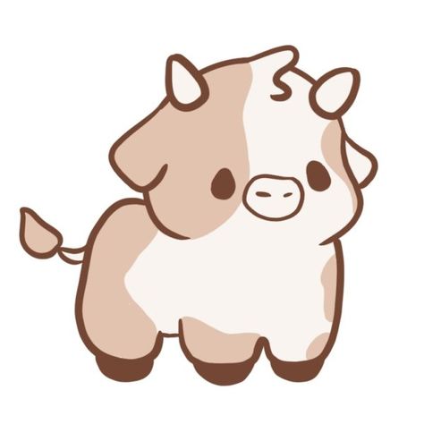 How to Draw a Kawaii Cow (Easy Beginner Guide) Kawaii Cow Sticker, Cute Cow Drawings Easy, Animal Animation Cartoon, Chibi Cow Drawing, Animated Cow Drawing, Art Sketches Cute Easy, Kawaii Cow Tattoo, Cows Drawing Easy, Cute Fluffy Cow Drawing