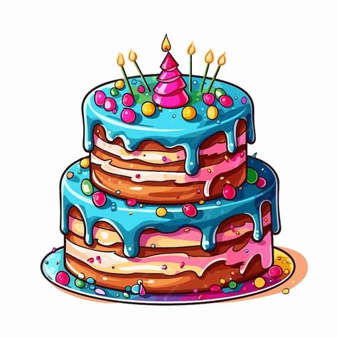 Premium Vector | Birthday cake cartoon illustration isolated on white background Birthday Cake Cartoon, Birthday Cake Illustration, Cake Cartoon, Cake Vector, Cake Drawing, Cake Illustration, Birthday Cartoon, Cartoon Sketches, Cartoon Illustration